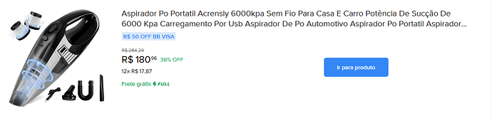 Aspirador Portátil Acrensly 6000kpa