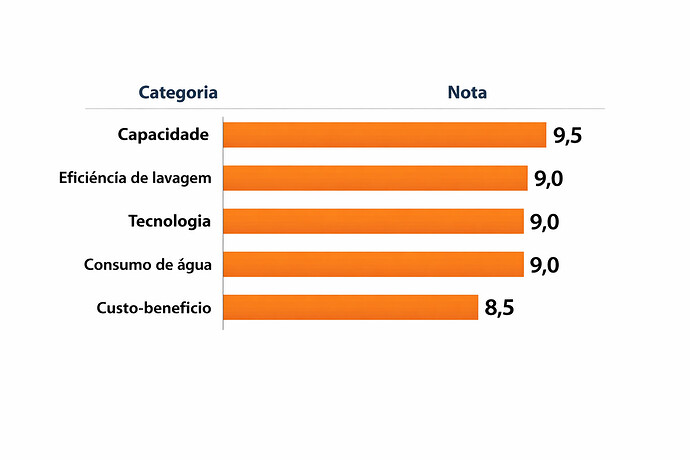Notas por categoria da Lava Louças Brastemp 15 Serviços Smart Sensor
