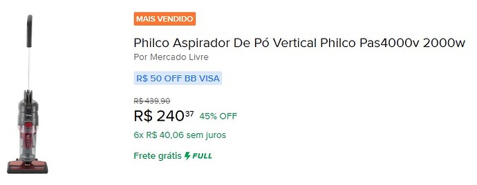 Aspirador de Pó Vertical Philco Pas4000v