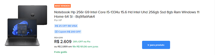 Notebook HP 256r G9 Intel Core i5-1334U