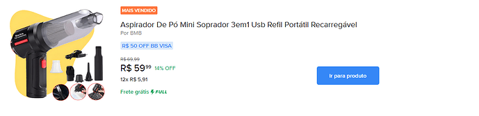 Aspirador de Pó Mini Soprador 3 em 1