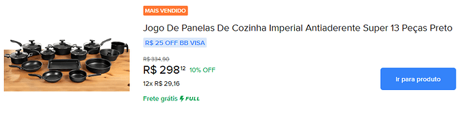 Jogo De Panelas De Cozinha Imperial Antiaderente Super 13 Peças Preto