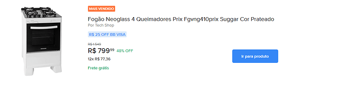 Fogão Neoglass 4 Queimadores Prix FGVNG410PRIX Suggar