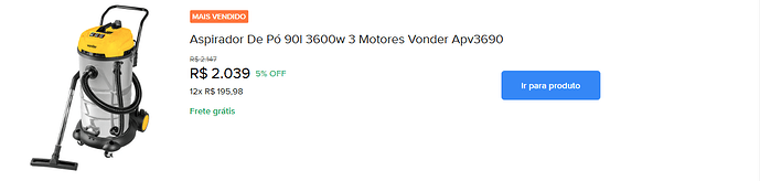 Aspirador de Pó 90L – 3600W