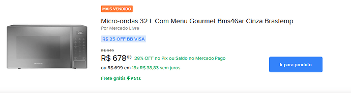 Microondas Brastemp BMS46AR 32 Litros Cinza