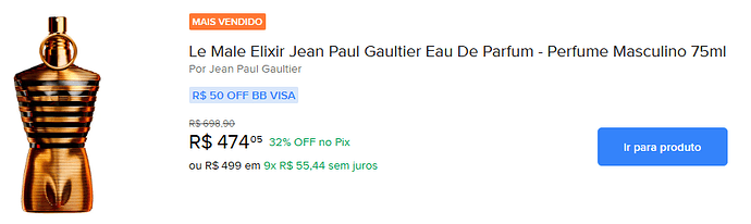 Le Male Elixir Jean Paul Gaultier Eau De Parfum 75ml