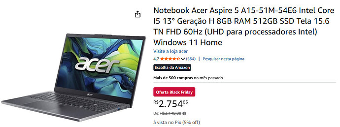 Acer Aspire 5 A15 51M 54E6