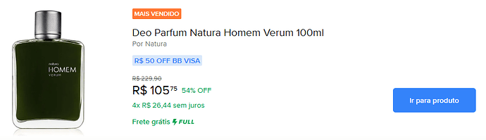 Deo Parfum Natura Homem Verum 100ml