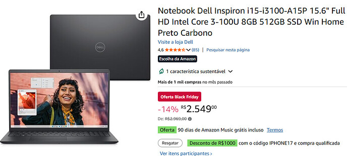Dell Inspiron i15 i3100 A15P