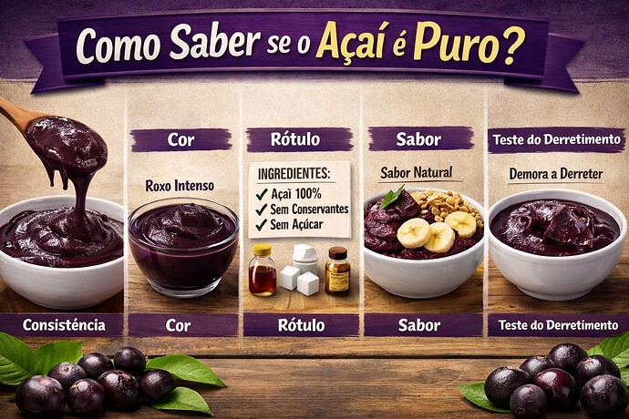 Como saber se o açaí é puro