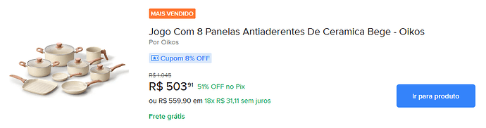 Jogo Com 8 Panelas Antiaderentes De Ceramica Bege Oikos