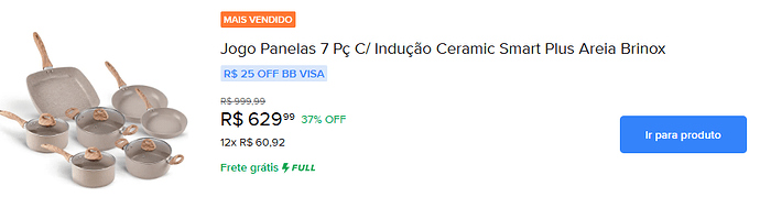 Jogo Panelas 7 Pç C Indução Ceramic Smart Plus Areia Brinox