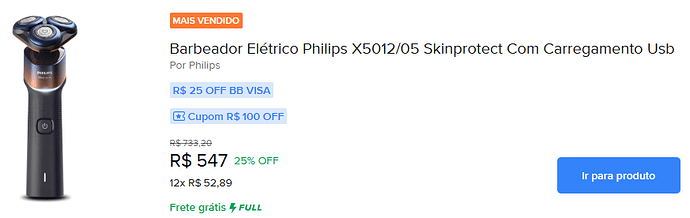 Barbeador Elétrico Philips X5012/05 SkinProtect