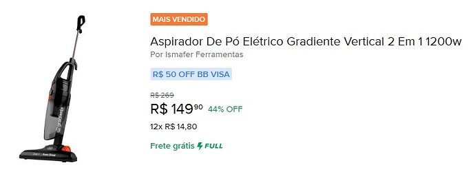 Aspirador De Pó Elétrico Gradiente Vertical 2 Em 1 1200w