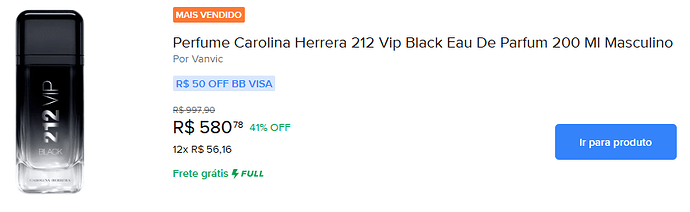 Carolina Herrera 212 VIP Black Eau de Parfum 200ml masculino