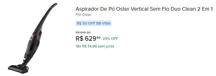 Aspirador De Pó Oster Vertical