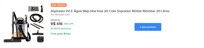 Aspirador de Pó e Água WAP GTW Inox 20