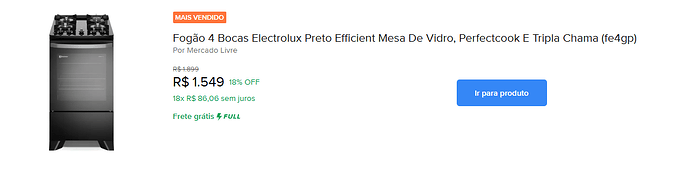 Fogão 4 bocas Electrolux Tripla Chama FE4GP