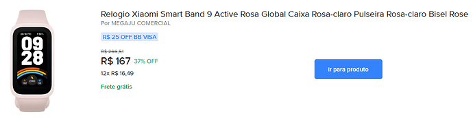 Relógio Xiaomi Smart Band 9 Active Rosa Global