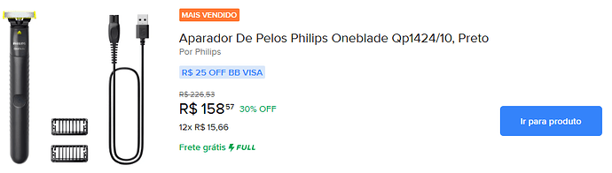 Aparador de Pelos Philips OneBlade QP1424/10