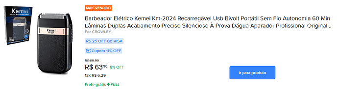 Barbeador Elétrico Kemei KM 2024