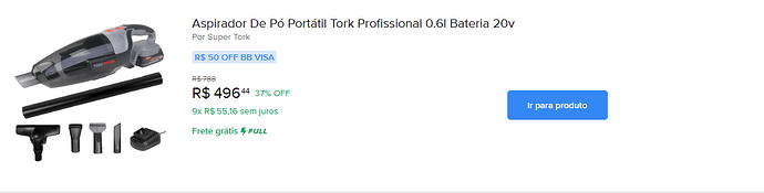 Aspirador de Pó Portátil Tork Profissional 20V