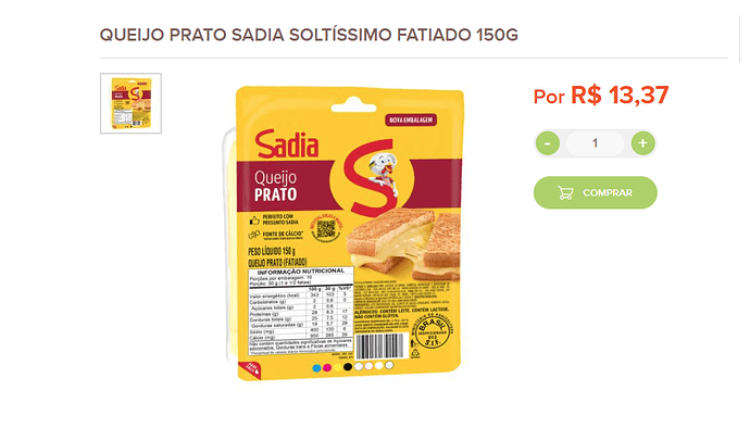 queijo sadia fatiado