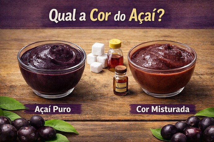Como saber se o açaí é puro - Observe a cor do açaí