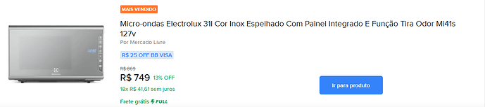 Microondas Electrolux 31 Litros Inox