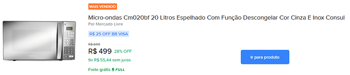 Microondas CM020BF 20 Litros