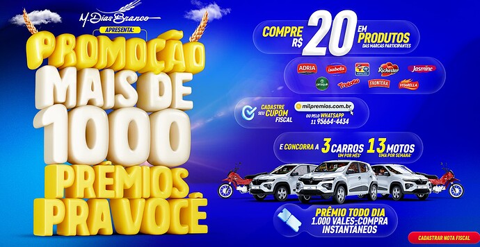 Promoção M.Dias Branco Mais de 1000 Prêmios pra Você 2026