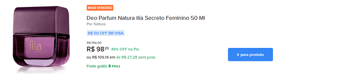 Natura Ilía Secreto Feminino 50ml