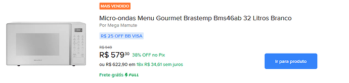 Microondas Brastemp BMS46AB 32 Litros