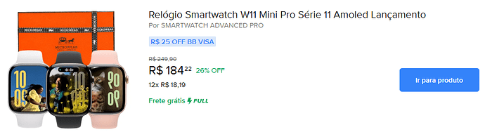 Smartwatch W11 Mini Pro Série 11