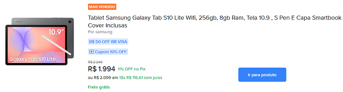 Tablet Samsung Galaxy Tab S10 Lite