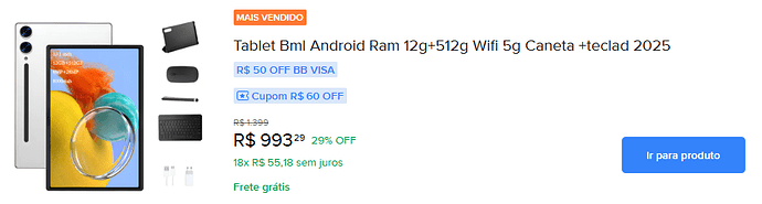 Tablet Bml Android RAM 12GB + 512GB