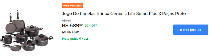 Jogo De Panelas Brinox Ceramic Life Smart Plus 8 Peças Preto