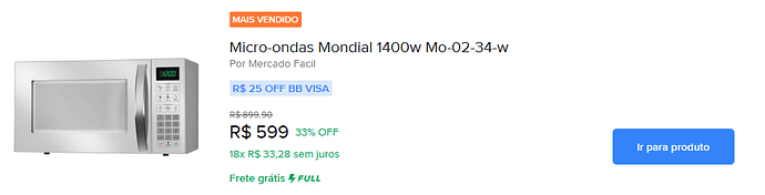 Microondas Mondial MO 02 34 W 1400W