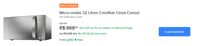 Microondas Consul CMS46AR 32 Litros