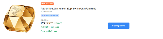 Rabanne Lady Million EDP 30ml Feminino