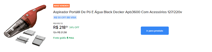 Aspirador Portátil Black+Decker APB3600